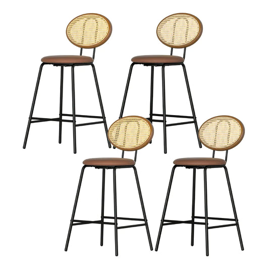 Artiss 4x Bar Stools PU Leather Stools - Brown