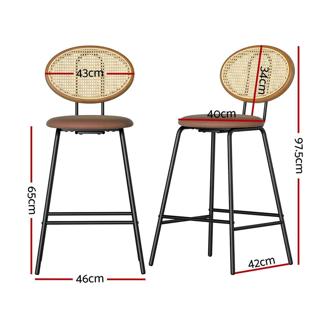 Artiss 4x Bar Stools PU Leather Stools - Brown