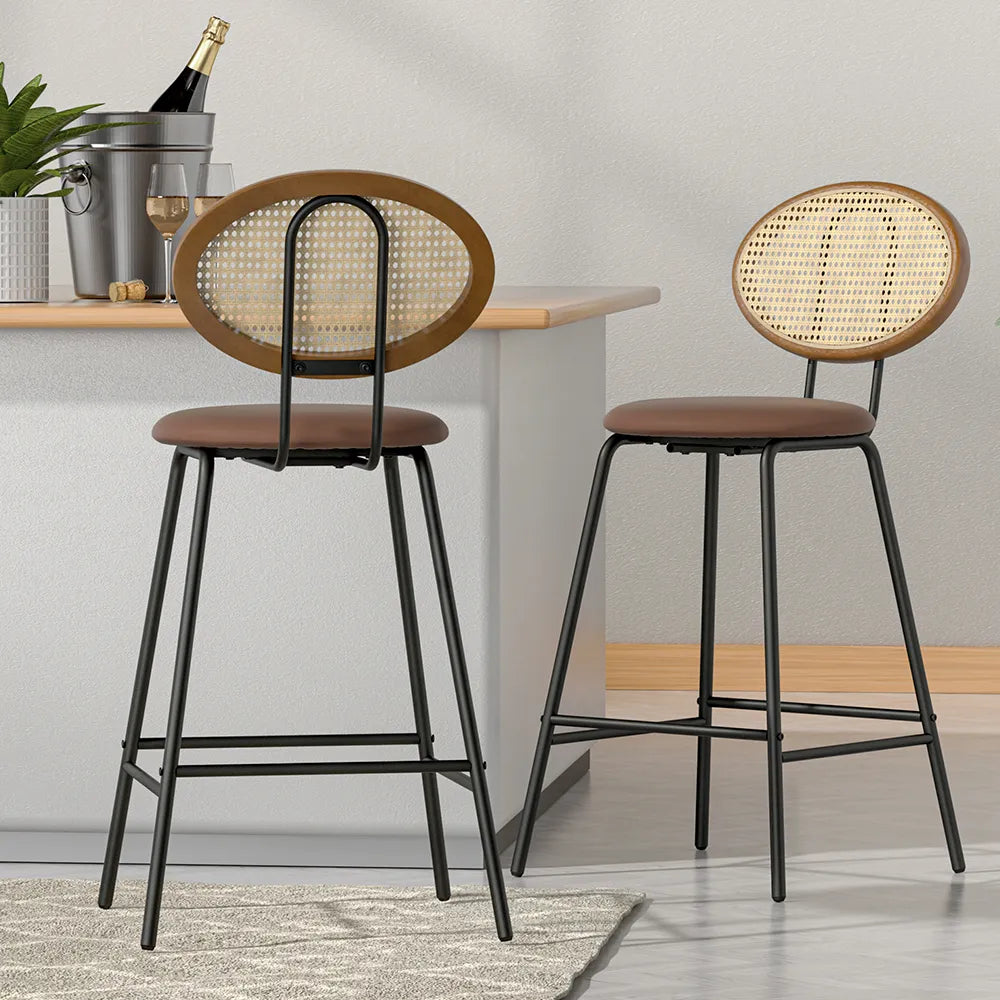 Artiss 4x Bar Stools PU Leather Stools - Brown