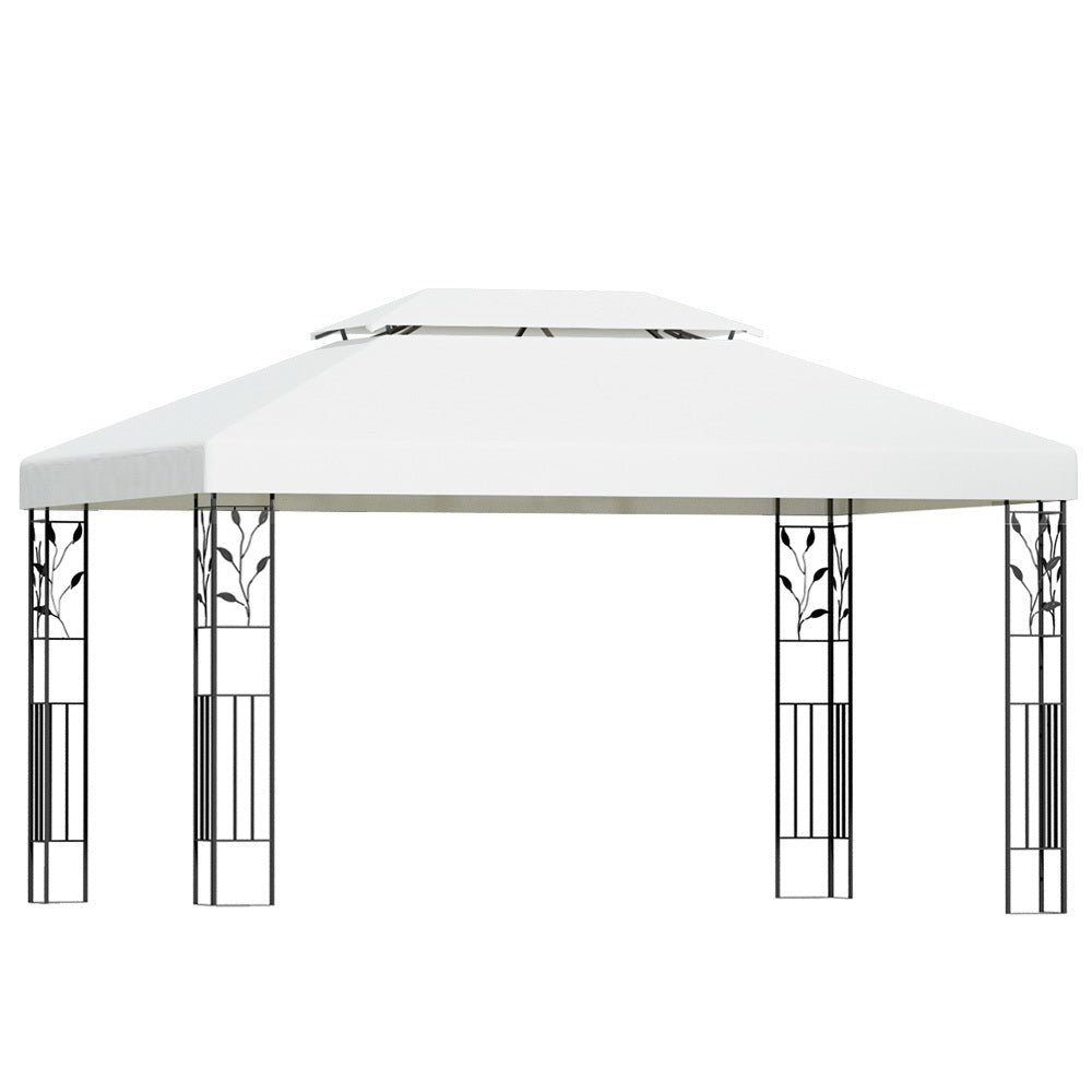 White Iron Art Outdoor Shade Gazebo