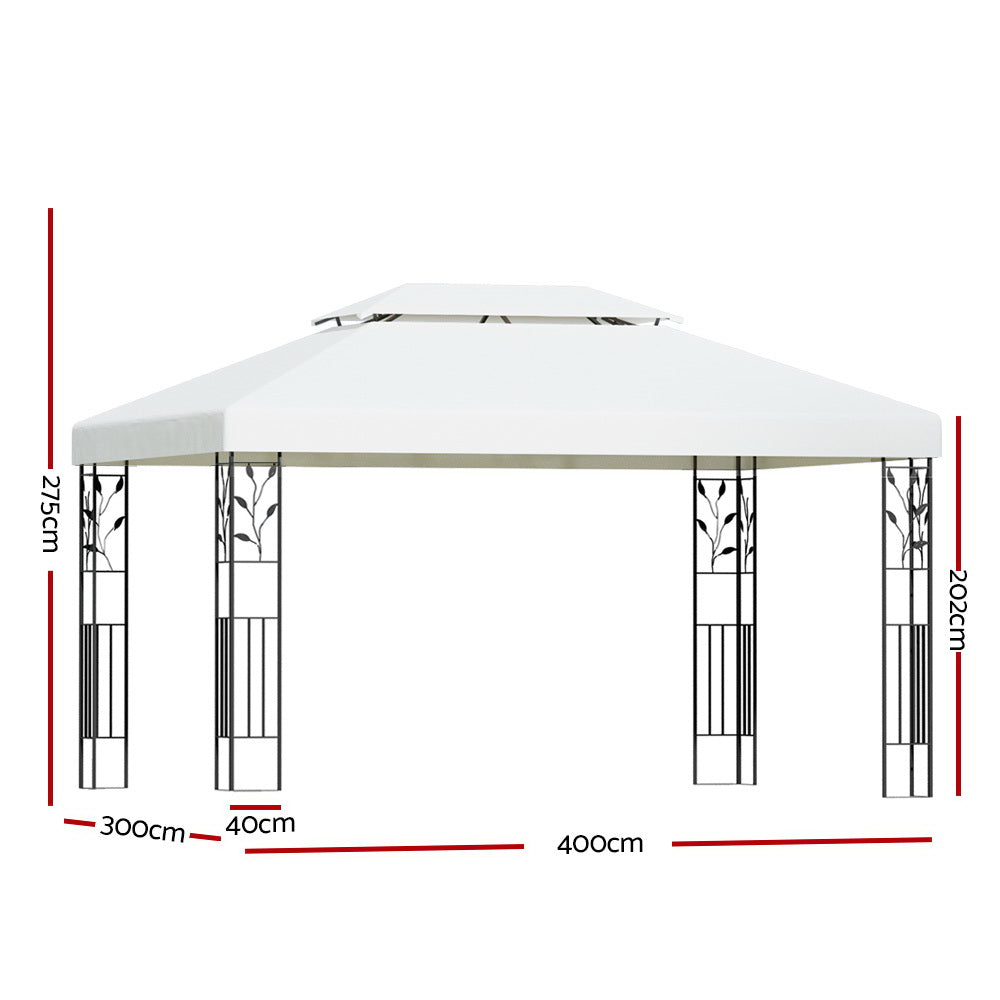 White Iron Art Outdoor Shade Gazebo