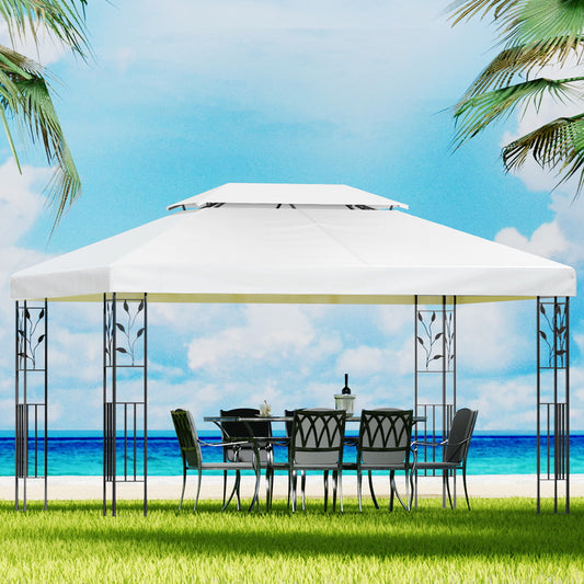 White Iron Art Outdoor Shade Gazebo