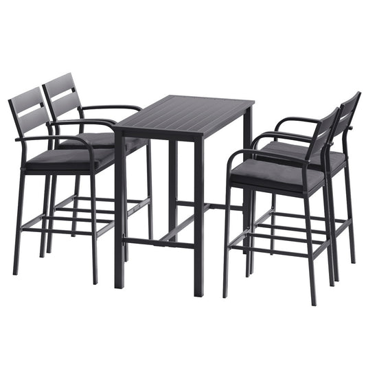 Gardeon 5-Piece Outdoor Bar Set with Aluminium Table & Stools