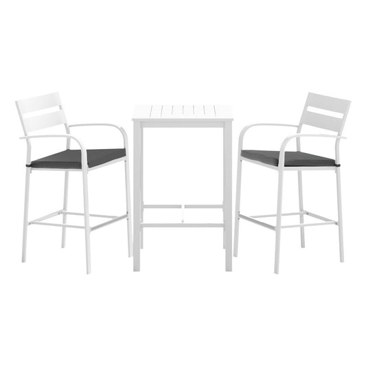 Gardeon 3-Piece Outdoor Bar Set - Aluminium Bistro Set with Stools & Table