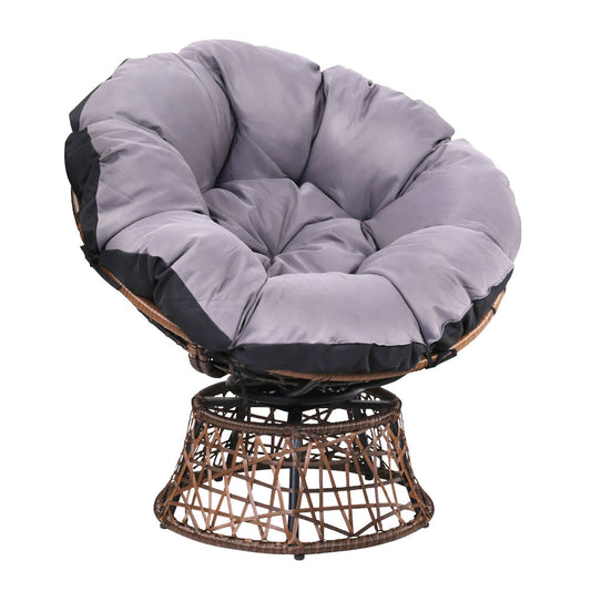 Gardeon Outdoor Papasan Chair Wicker Patio Garden Furniture - Brown