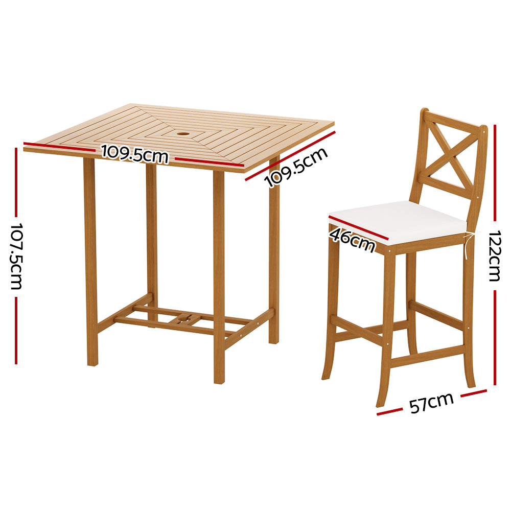 Acacia Wood 5-Piece Outdoor Bar Set - Gardeon