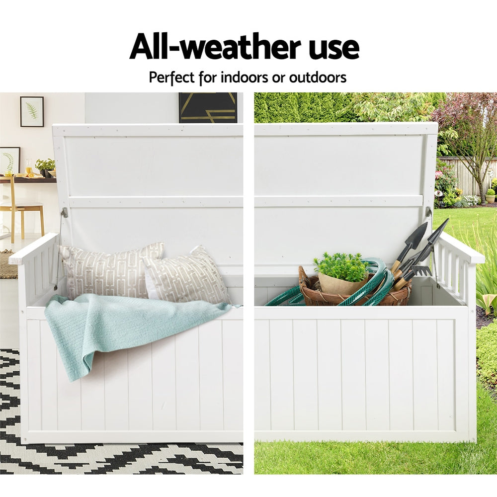 Gardeon 129cm Outdoor Storage Bench Box - XL White