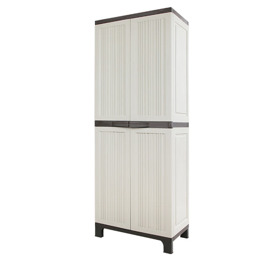 Gardeon 173cm Outdoor Storage Cabinet - Lockable Cupboard for Sheds & Garage - Beige