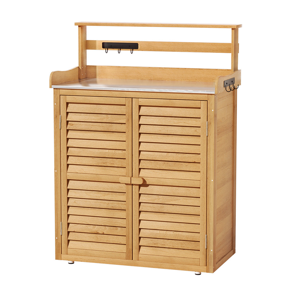 Gardeon Outdoor Storage Cabinet - Potting Bench Table with Shelf & Garden Shed Box