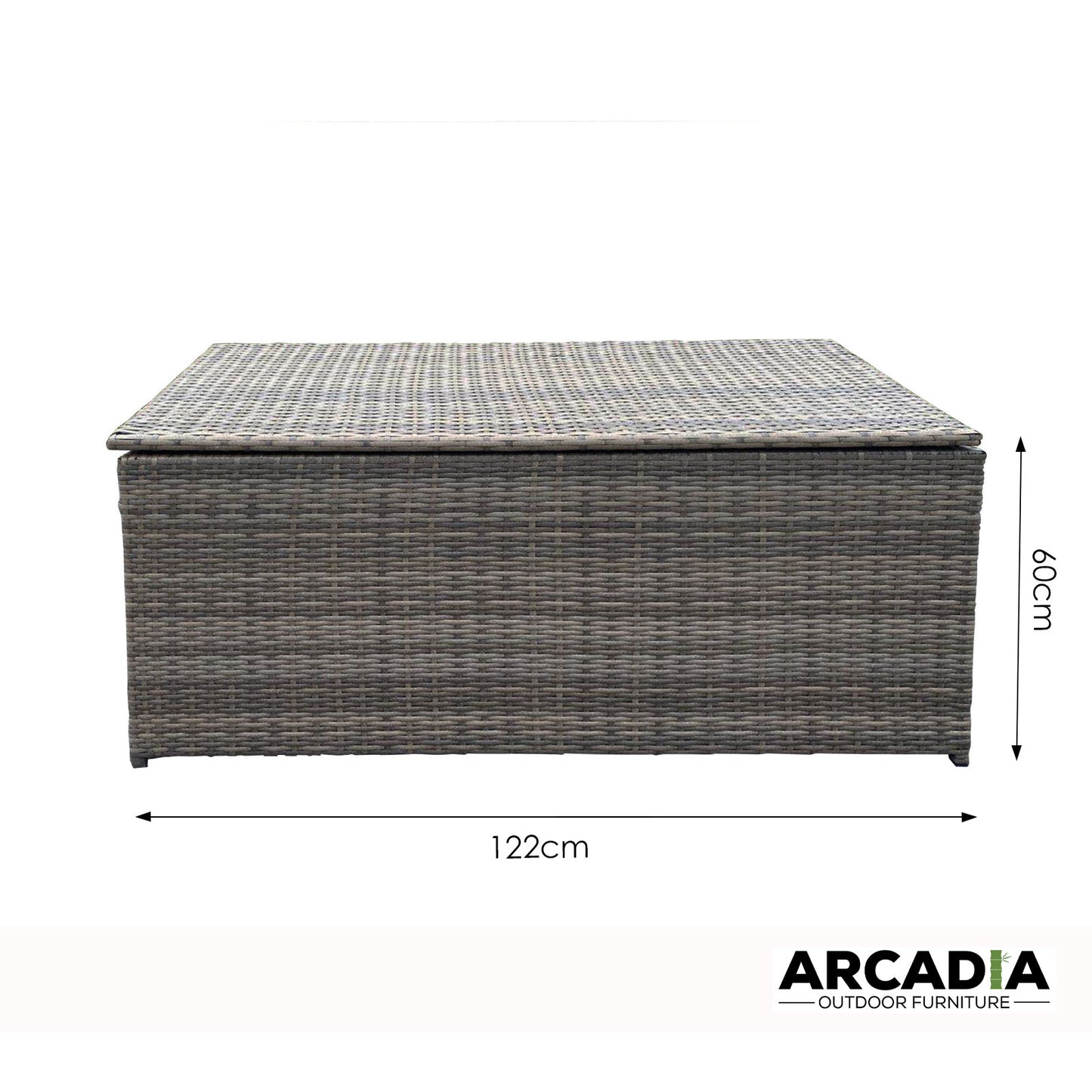 Arcadia Outdoor Rattan Storage Box - UV Resistant Garden Toy & Tool Shed - Oatmeal