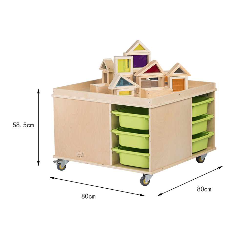 Preschool Activity Play Table with 12 Storage Bins - Jooyes