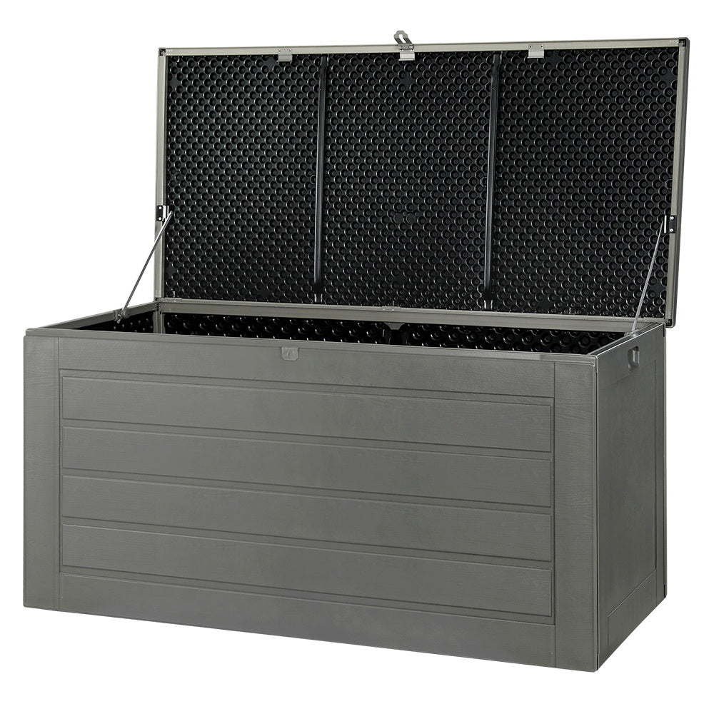 Gardeon 680L Outdoor Storage Box - Lockable Garden Bench & Tool Shed - Grey