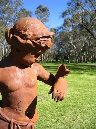 Cast iron Cherub with Butterfly Statue